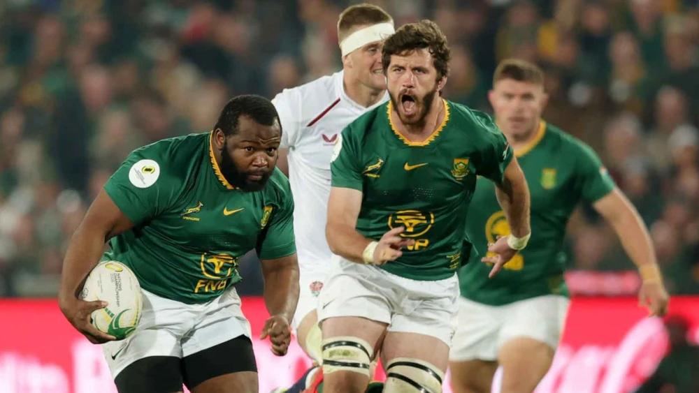 Springboks overcome late injury blow to beat England in Nations Championship opener