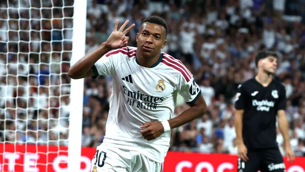 Kylian Mbappe hat-trick sees Real Madrid ease past Real Sociedad
