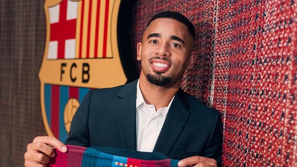 Arsenal forward Gabriel Jesus completes 'dream' transfer to Barcelona