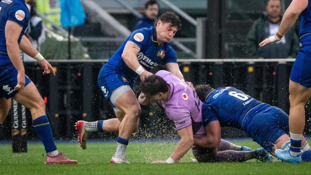 Italy captain Michele Lamaro basking in the glory of famous victory over Scotland
