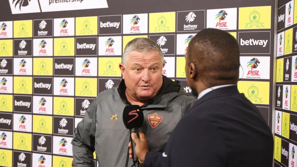 Gavin Hunt says Stellenbosch unfortunate not to beat Mamelodi Sundowns